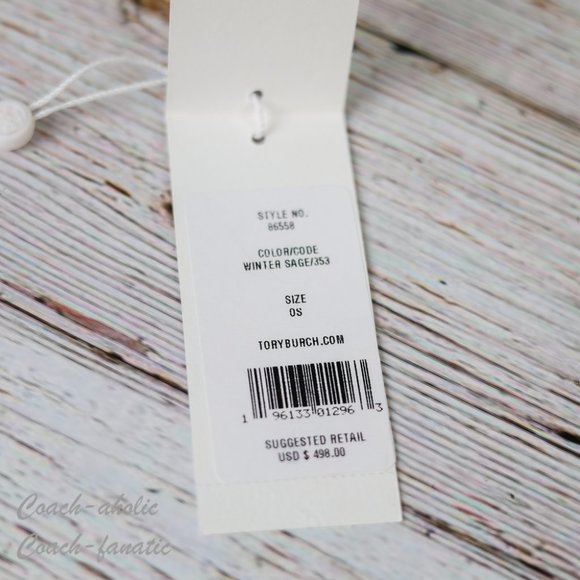 NWT Tory Burch 86558 T Monogram Brocade Shoulder Bag Crossbody in Winter Sage - Picture 9 of 10